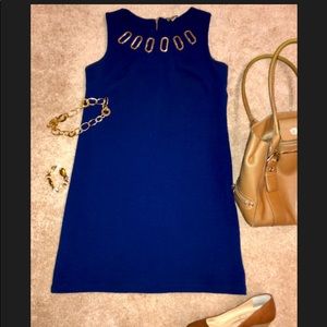 SOLD Haani blue dress w/ gold accents sz Med